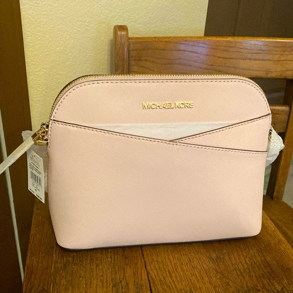 Michael Kors Jet Set Travel Dome Crossbody Purse Powder Blush NWT